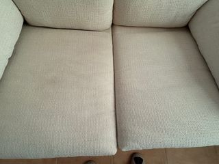 Sofá 2 plazas beige tela