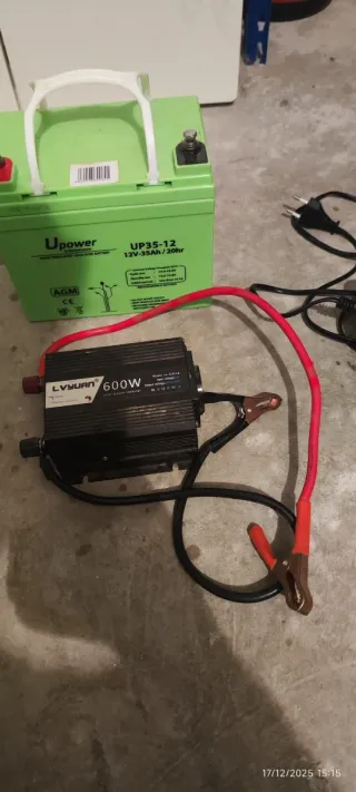 Batería UPower + Inversor 600W + Cargador