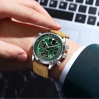 Reloj POEDAGAR Cronógrafo Verde y Marrón