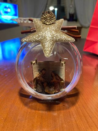 Addobbo Natale Sacra Famiglia Stella Oro