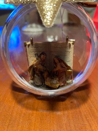 Addobbo Natale Sacra Famiglia Stella Oro