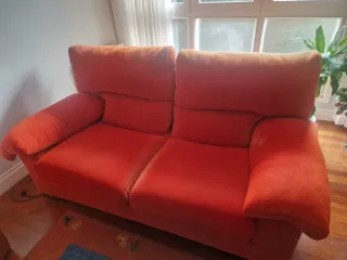 Sofá 2 plazas tela naranja