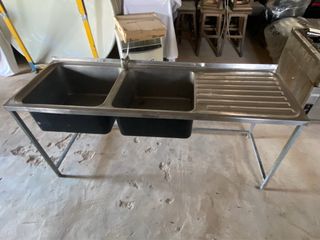FREGADOR INDUSTRIAL 2 SENOS + ESCURRIDOR