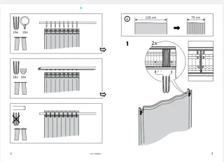 Cortinas Ikea blancas con alzapaños