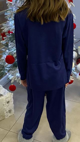 Pigiama bambina blu bordeaux e celeste chiaro