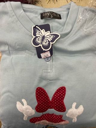 Pigiama bambina blu bordeaux e celeste chiaro