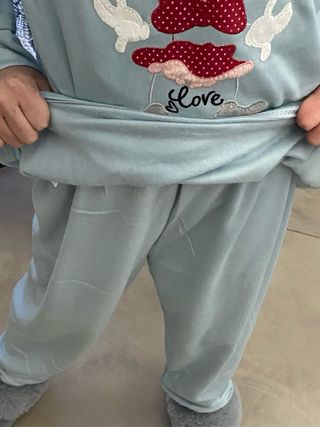 Pigiama bambina blu bordeaux e celeste chiaro