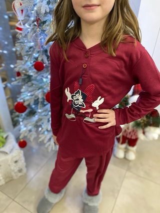 Pigiama bambina blu bordeaux e celeste chiaro