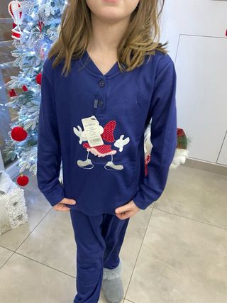 Pigiama bambina blu bordeaux e celeste chiaro