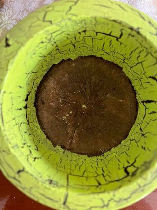 Mortaio in legno con decoupage