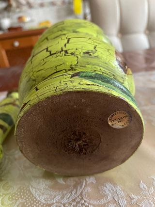 Mortaio in legno con decoupage