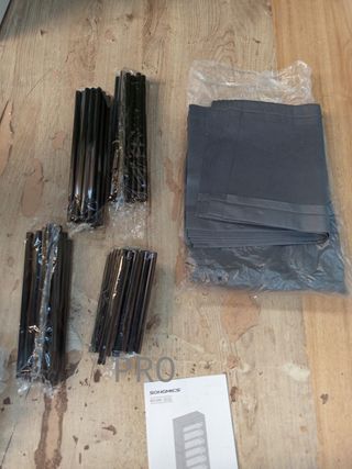 SONGMICS Scarpiera, 10 Livelli, Scarpiera da Ingresso 28 x 58 x 160 cm con Copertura in Tela, Struttura Sottile, Grigio RXJ10G