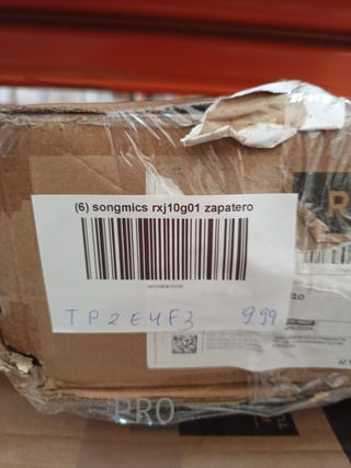 SONGMICS Scarpiera, 10 Livelli, Scarpiera da Ingresso 28 x 58 x 160 cm con Copertura in Tela, Struttura Sottile, Grigio RXJ10G