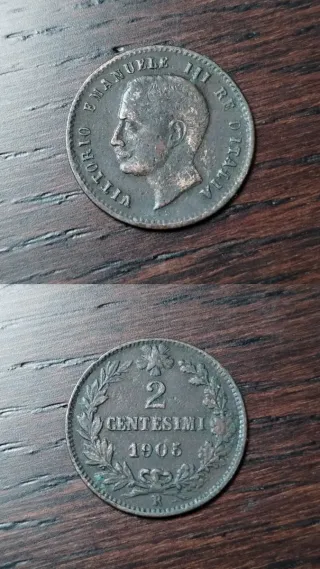 Lotto monete 1-2 Centesimi Vittorio Emanuele III