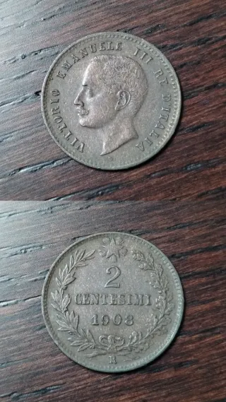 Lotto monete 1-2 Centesimi Vittorio Emanuele III