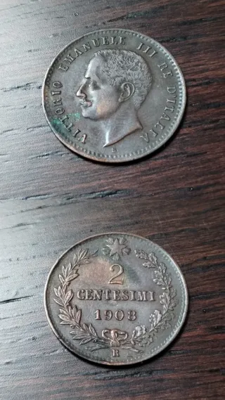 Lotto monete 1-2 Centesimi Vittorio Emanuele III