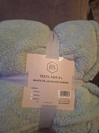 Manta Jacquard Sherpa Suave Verde 130x160cm