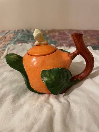 Teiera Evergreen Arancia in Porcellana