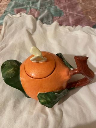 Teiera Evergreen Arancia in Porcellana