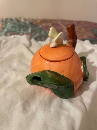 Teiera Evergreen Arancia in Porcellana