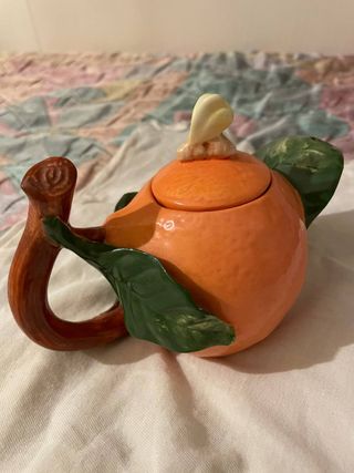 Teiera Evergreen Arancia in Porcellana