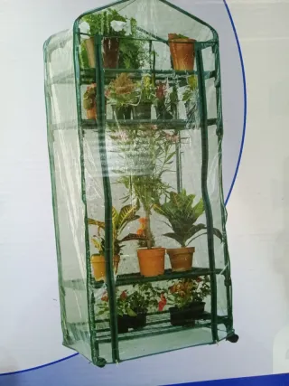Invernadero 4 Baldas con ruedas 70x50x165cm