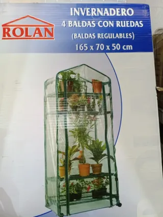 Invernadero 4 Baldas con ruedas 70x50x165cm