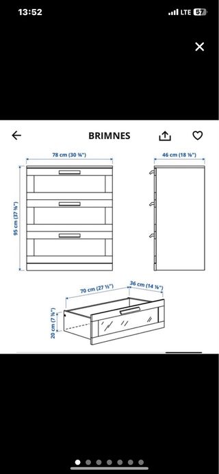 Cómoda IKEA blanca con cajones