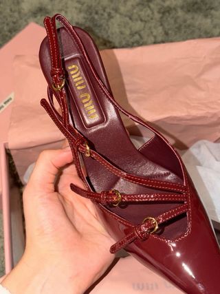 Stivali in charol bordeaux Miu Miu taglia 38