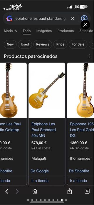 Epiphone Guitarra Eléctrica Dorada