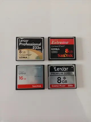 Lotes Tarjetas CompactFlash Lexar y SanDisk 8GB/16