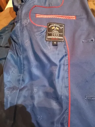 Chaqueta Americana Azul y Roja, talla 14 de chico