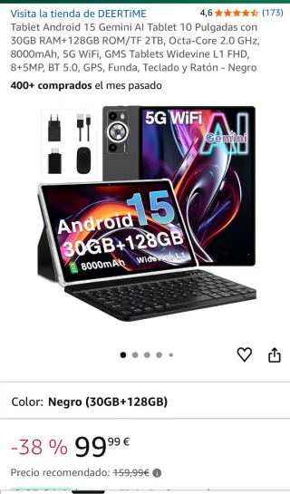 Tablet DEERTIME Gemini AI 10 30GB RAM 128GB