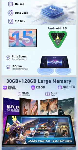 Tablet DEERTIME Gemini AI 10 30GB RAM 128GB