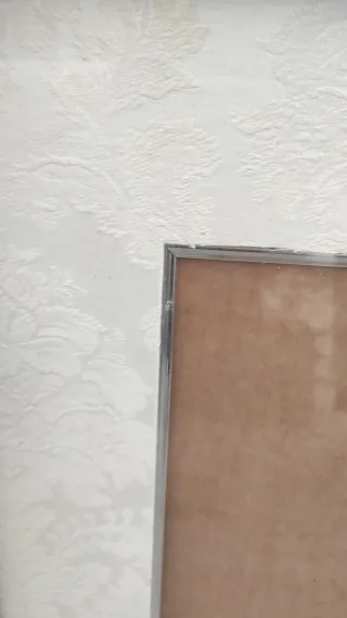 Marco vintage plateado y beige