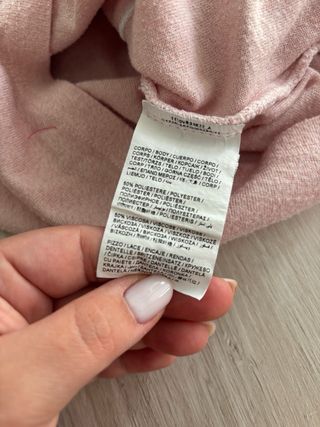 Maglioncino Blukids rosa cuore pizzo 5/6 anni