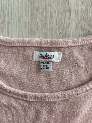 Maglioncino Blukids rosa cuore pizzo 5/6 anni