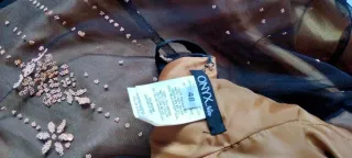 Vestido de fiesta marrón y negro talla 48