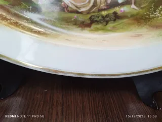 Bandeja Antigua Francesa Porcelana Dorada