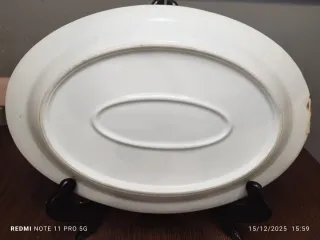 Bandeja Antigua Francesa Porcelana Dorada