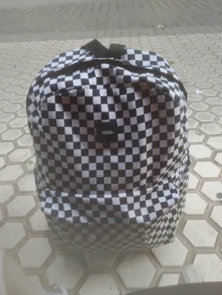 Mochila Vans Cuadros Blanco y Negro