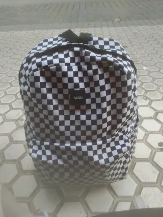 Mochila Vans Cuadros Blanco y Negro