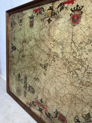 Cuadro Mapa Antiguo Marco Madera