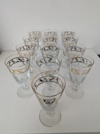 Set 12 Bicchieri Decorati Oro