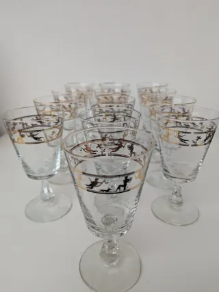 Set 12 Bicchieri Decorati Oro