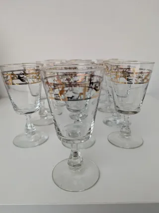 Set 12 Bicchieri Decorati Oro