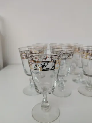 Set 12 Bicchieri Decorati Oro