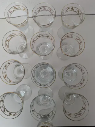 Set 12 Bicchieri Decorati Oro