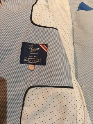 Chaqueta Americana Rayas azul de chico talla 13/14