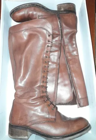 Stivali donna marroni di cuoio